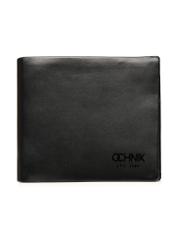 Black men's leather wallet PORMS-0659-99(Z25) - front product view on white background.