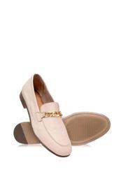 Women's leather moccasins with chain BUTYD-0914-81(W24)-02