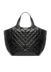 Leather large quilted women's handbag TORES-1306-99(W26), front product view on white background.