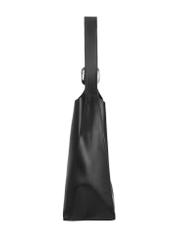 Large black women's shoulder bag TOREC-1337-99(Z26). Side view on a white background.