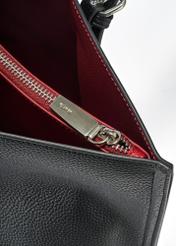 Black large shopper bag TOREC-1088-99(Z25), detail view of the product on a white background, close-up of the zipper.