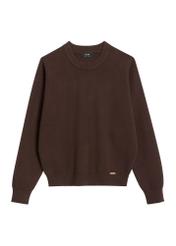 Dark brown women's viscose sweatshirt BLZDT-0117-1I(Z26) - front product view, on white background.