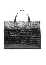 Black large croco leather handbag TORES-1132E-99(Z25)