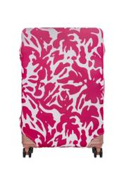 Pink cover for large suitcase AW-013-0007-5P-L(W26), front product view on the suitcase.