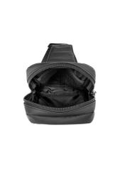 Black men's crossbody bag TORMN-0419-99(W26) - product view from above, on white background.