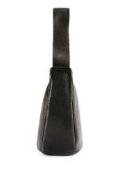 Black leather shoulder bag TORES-1127E-99(Z25), product view from the side on a white background.