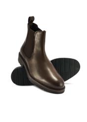 Men's brown leather Chelsea boots BUTYM-0521-89(Z25), diagonal product view on white background.
