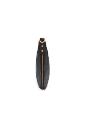 Black leather semi-circular women's handbag TORES-1336-9I(Z26), side view of the product on a white background.