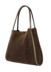Brown suede large women's handbag TORES-1250-1I(W26)
