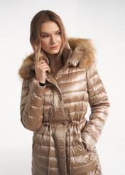 Women's warm jacket in beige color KURDT-0253-81(Z21)-05