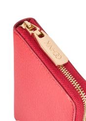 Red leather medium women's wallet PORES-0898G-42(Z25), close-up of the product detail on a white background.