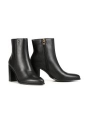 Black leather women's ankle boots BUTYD-1213-99(Z25)