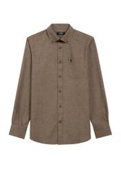 Men's brown shirt KOSMT-0299A-90(Z25), product view from the front on a white background.