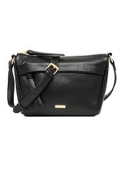 Small black women's handbag made of imitation leather TOREC-1367-9I(Z26), front view of the product on a white background.