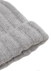 Grey women's hat with sequins CZADT-0223-9B(Z26), close-up of product detail on a white background.