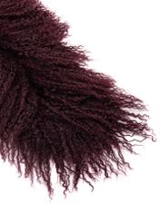 Burgundy scarf made of natural fur SZADF-0034-4D(Z26), close-up of the product detail on a white background.