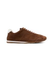 Women's suede shoes in camel color BUTYD-1276-1D(W26), side view of the product on a white background.