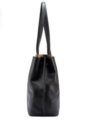 Black large women's handbag TOREC-1054-99(Z25), side view of the product on a white background.