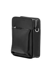 Black leather men's bag TORMS-0530-99(Z26), diagonal product view on a light background.