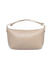 Beige women's handbag with braid TOREC-1169-1A(W26), product view from the back on a white background.