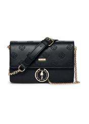 Black women's handbag with monogram TOREC-0536C-99(Z25), front view on white background.