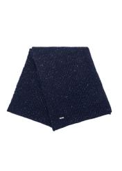 Navy blue wool men's scarf SZAMT-0086-69(Z25) - front view of the folded product on a white background.