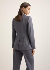 Women's gray blazer ZAKDT-0050-9D(Z26), back view of the product on the model. Half of the silhouette visible.