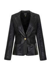 Women's black leather jacket KURDS-0445-5344(W24)-03