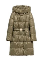 Women's olive winter jacket KURDT-0663-8E(Z26) - front product view, on white background.