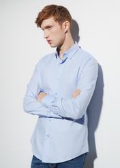 Blue slim men's shirt KOSMT-0302-61(Z24)-01