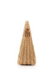 Round woven women's handbag TOREC-1038-25(W25) - side view on white background.