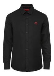 Black men's long sleeve shirt KOSMT-0336-99(Z24)