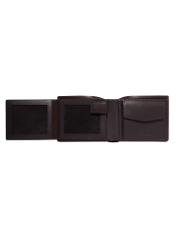 Dark brown men's leather wallet PORMS-0733-1I(Z26), product view inside on white background.