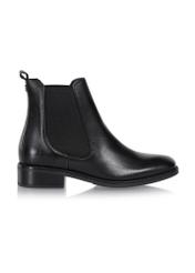 Women's black leather boots BUTYD-0936A-99(Z23)-01