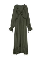 Khaki maxi dress SUKDT-0248-55(Z25), front product view on white background.