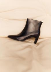 Women's leather ankle boots in burgundy color BUTYD-1338-4E(Z26)