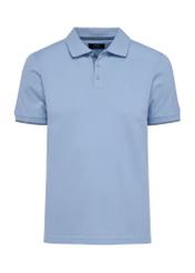 Light blue men's cotton polo shirt POLMT-0045B-62(W25)