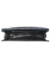 Black leather small croco handbag TORES-1133E-99(Z25), view of the center of the product on a white background.