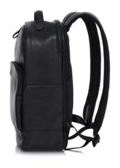 Large black leather men's backpack PLCMS-0020-99(W24)-05