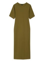 Cotton khaki midi dress SUKDT-0256-8D(W26)