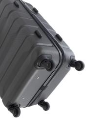 Small suitcase on wheels WALAB-0067-9B-19(W26), view of the product wheels on a white background.