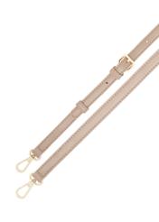 Beige women's handbag with stitching TOREC-1151-1D(W26), view of the product strap on a white background.