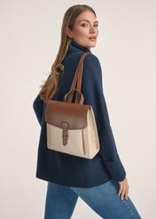 Elegant medium women's backpack TOREC-0985A-15(Z25), product view from the front on a white background.
