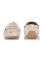 Women's beige leather moccasins BUTYD-1054-81(W24)-03