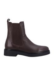 Dark brown leather men's Chelsea boots BUTYM-0462-1I(Z26), side product view on white background.