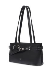 Black women's shoulder bag TOREC-1341-99(Z26), diagonal product view on a white background.