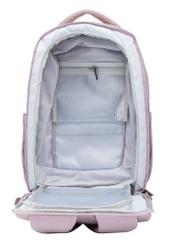 Pink backpack PLCMN-0014A-31(Z25), front open product view on white background.