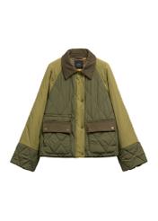 Women's khaki jacket KURDT-0665-8B(Z26) - front product view, on white background.