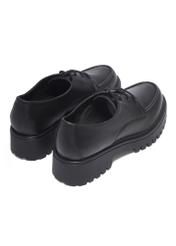 Black leather women's shoes BUTYD-1310-99(Z26), product view from the back on a white background.