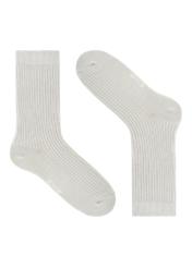 Silver shiny women's socks SKADT-0074-92(Z25), product view without packaging on white background.